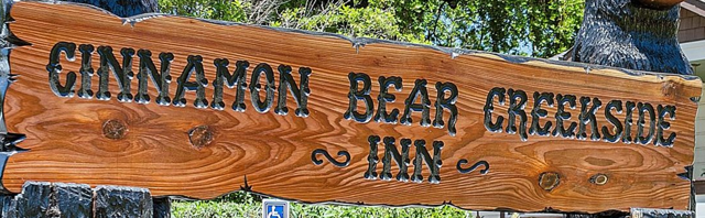 Cinnamon Bear Creekside Inn — lettering from the inn’s original sign